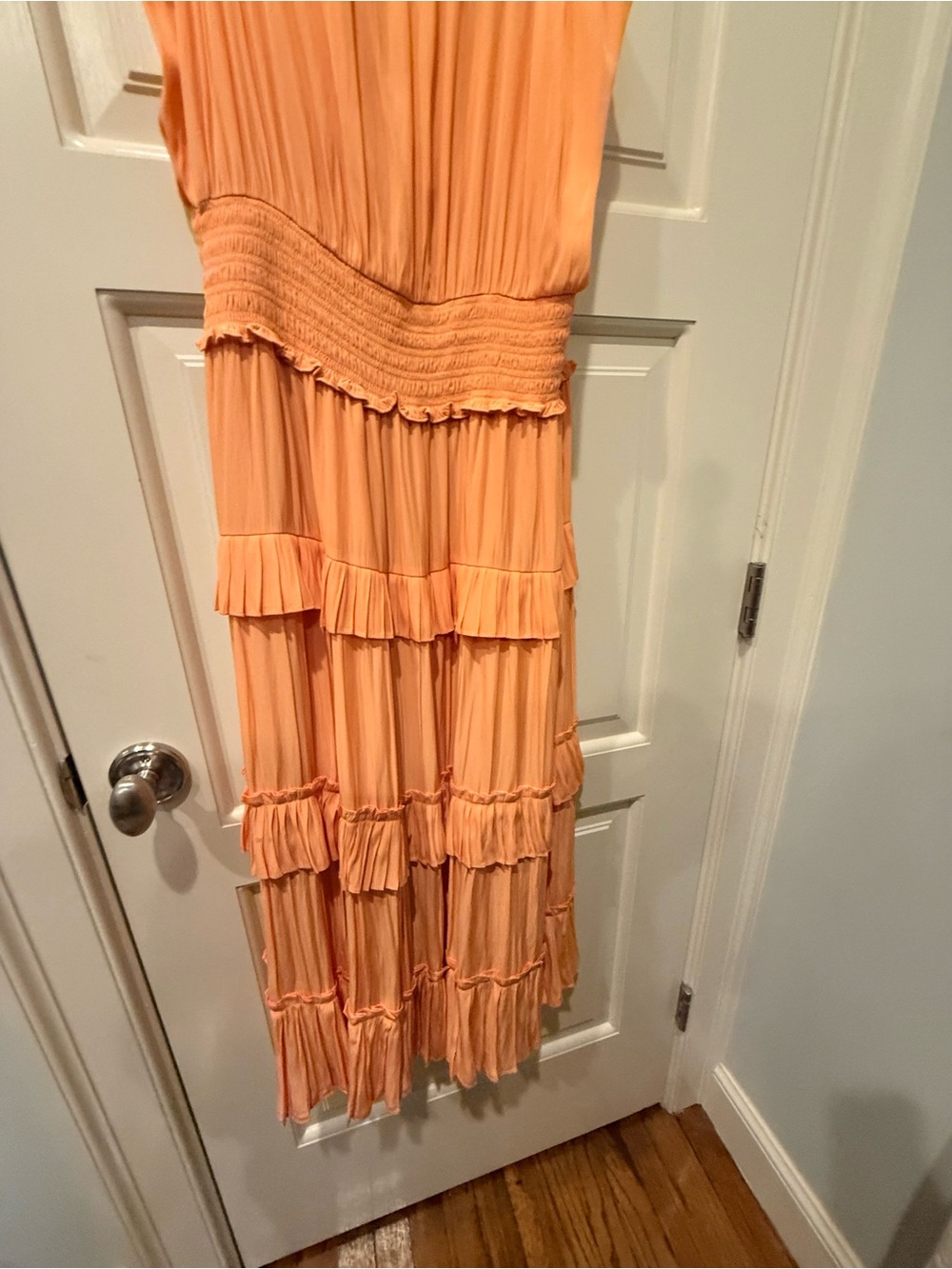 Ramy Brook Peach Tiered Ruffle Maxi Dress